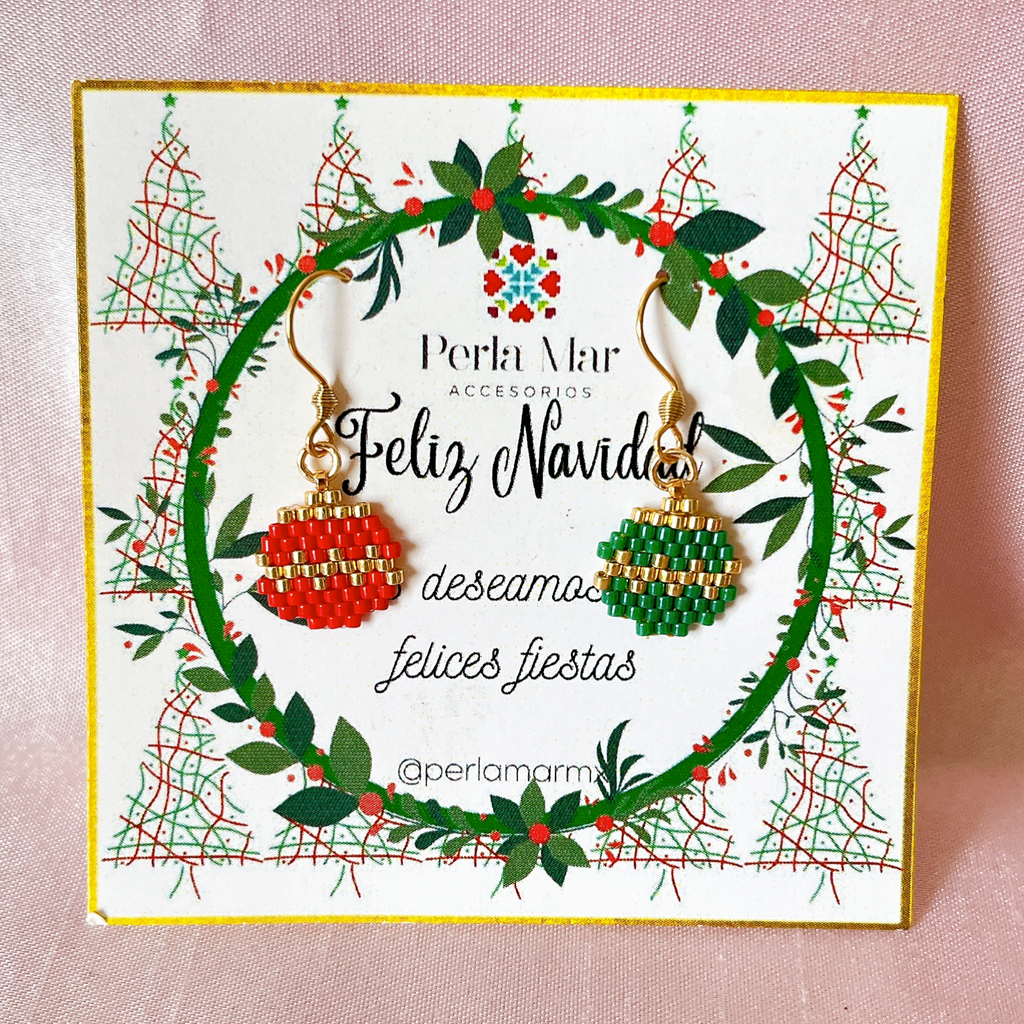 Aretes esferas navideñas mini