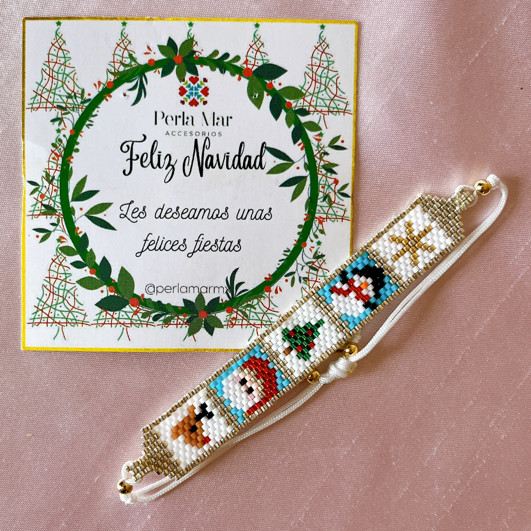 Pulsera navideña peyote