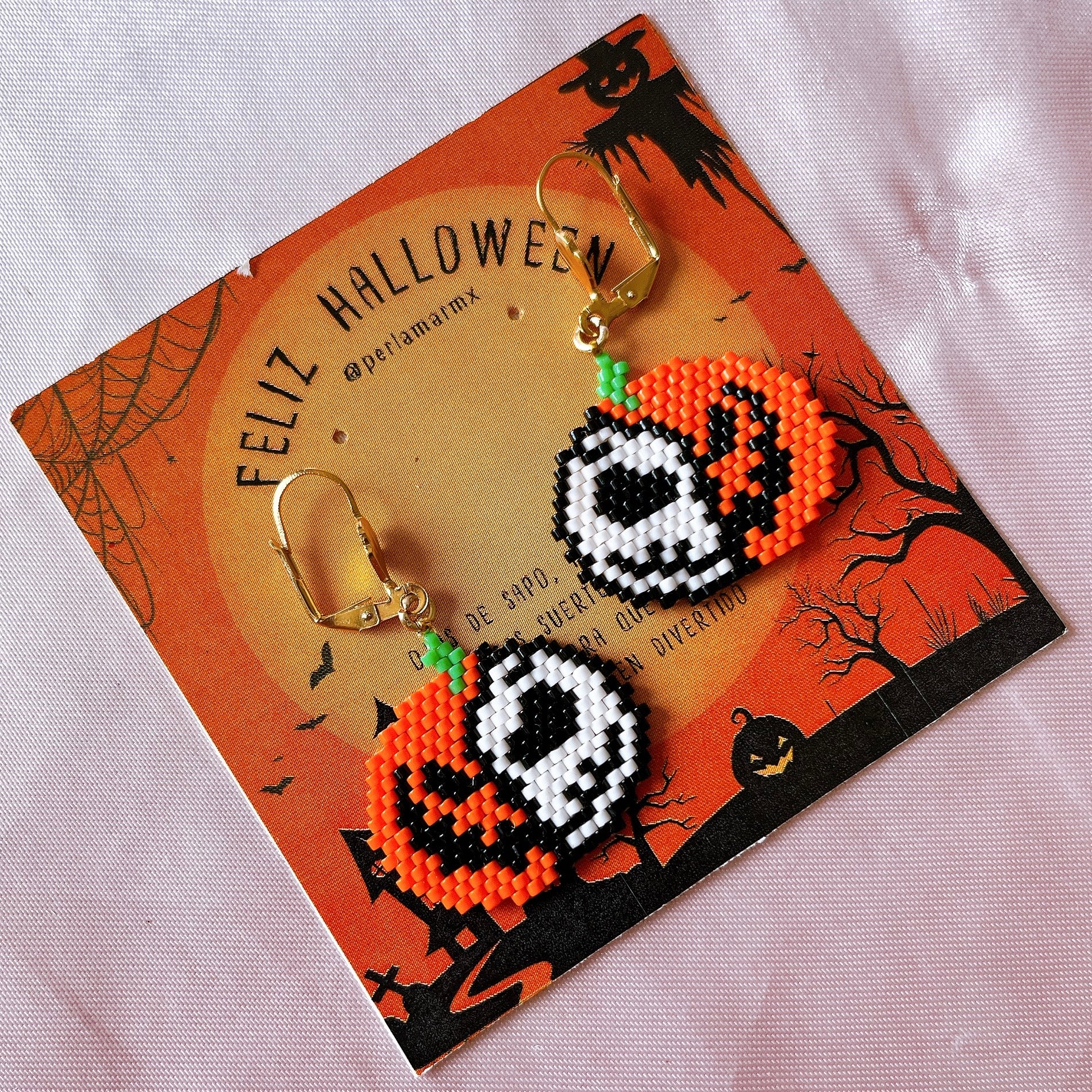 Aretes jack y calabaza