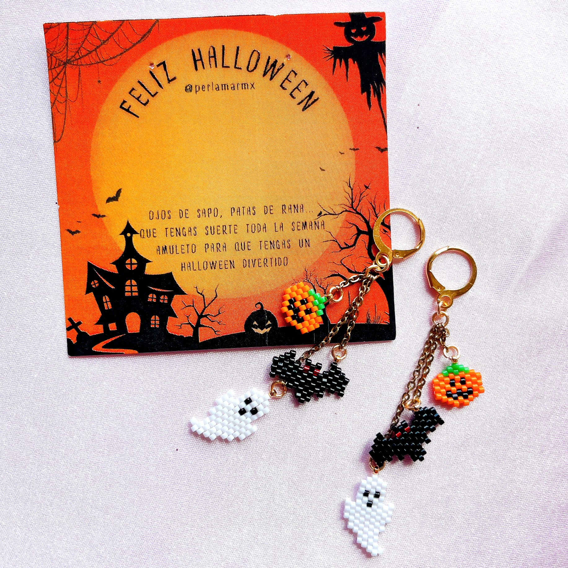 Aretes Halloween 3 dijes