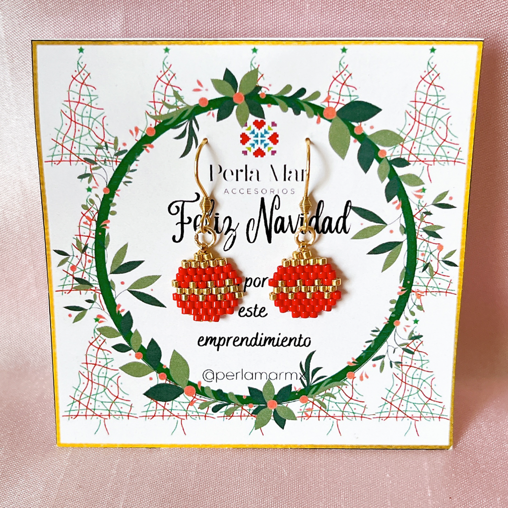 Aretes esferas navideñas mini