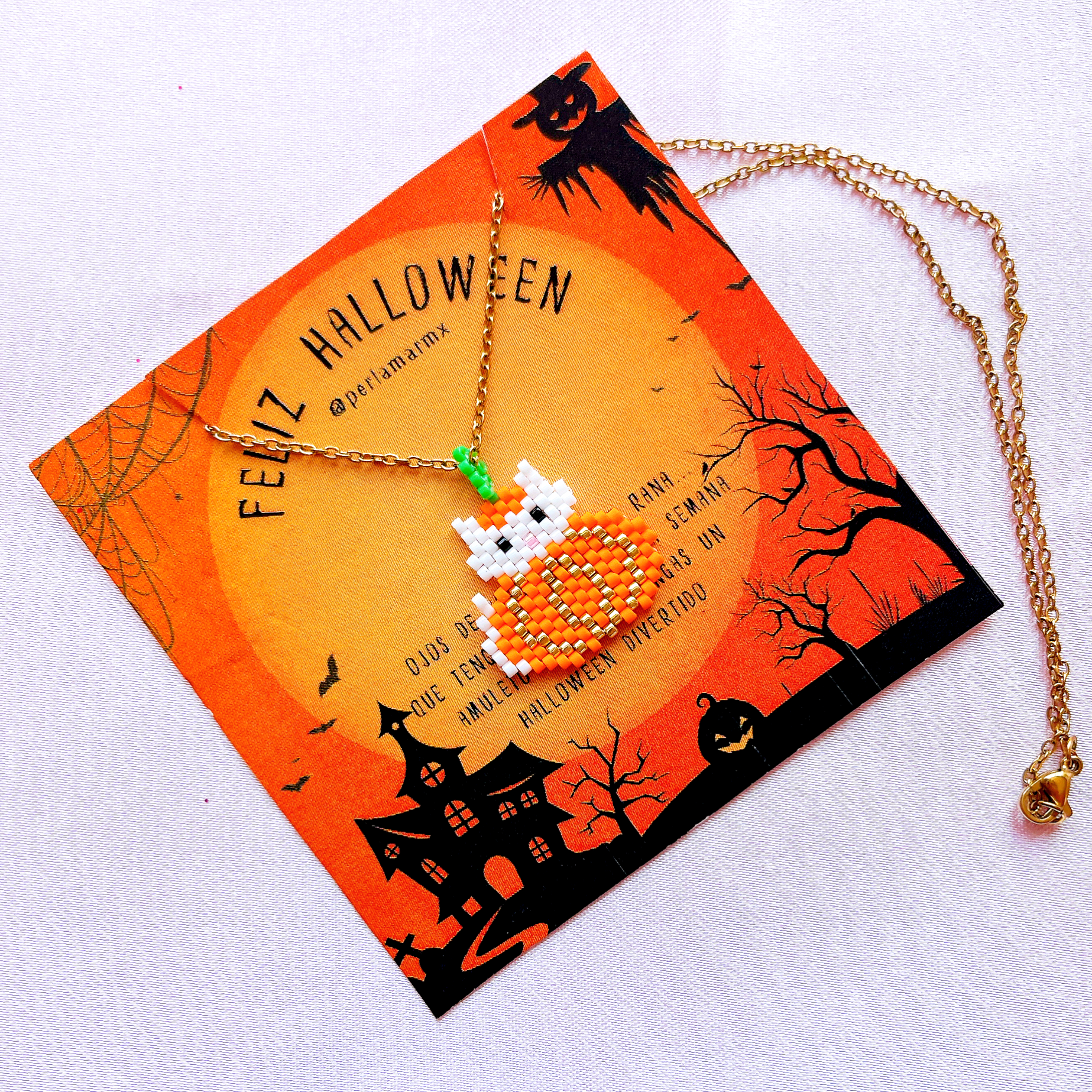 Collar gatito con calabaza