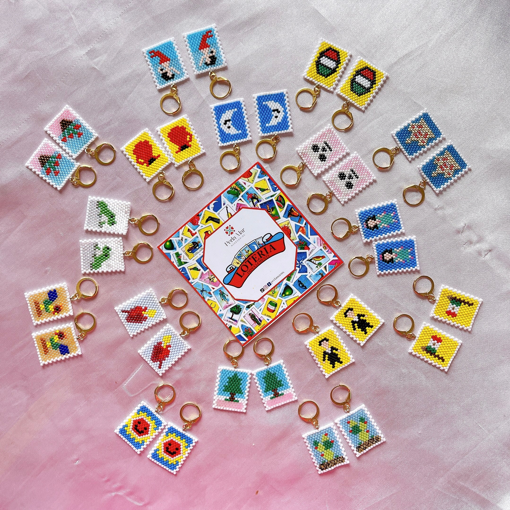 Aretes lotería mexicana