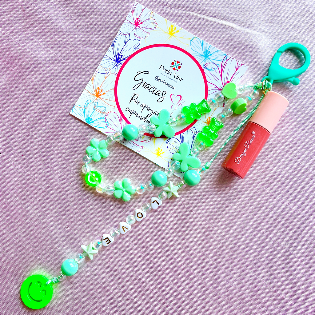 Lipgloss charm mini con straphone