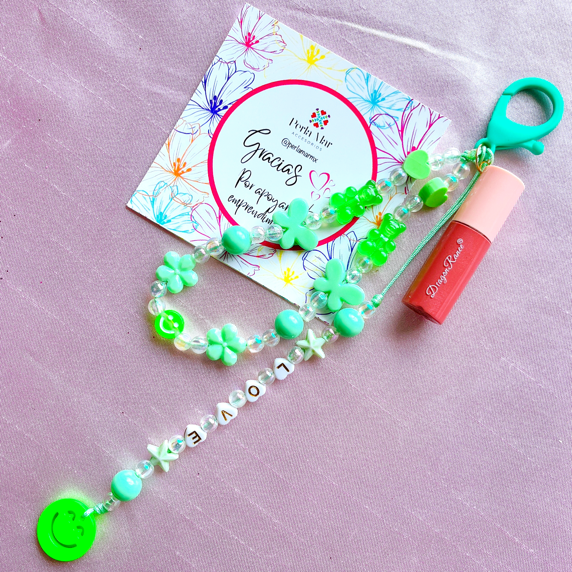 Lipgloss charm mini con straphone