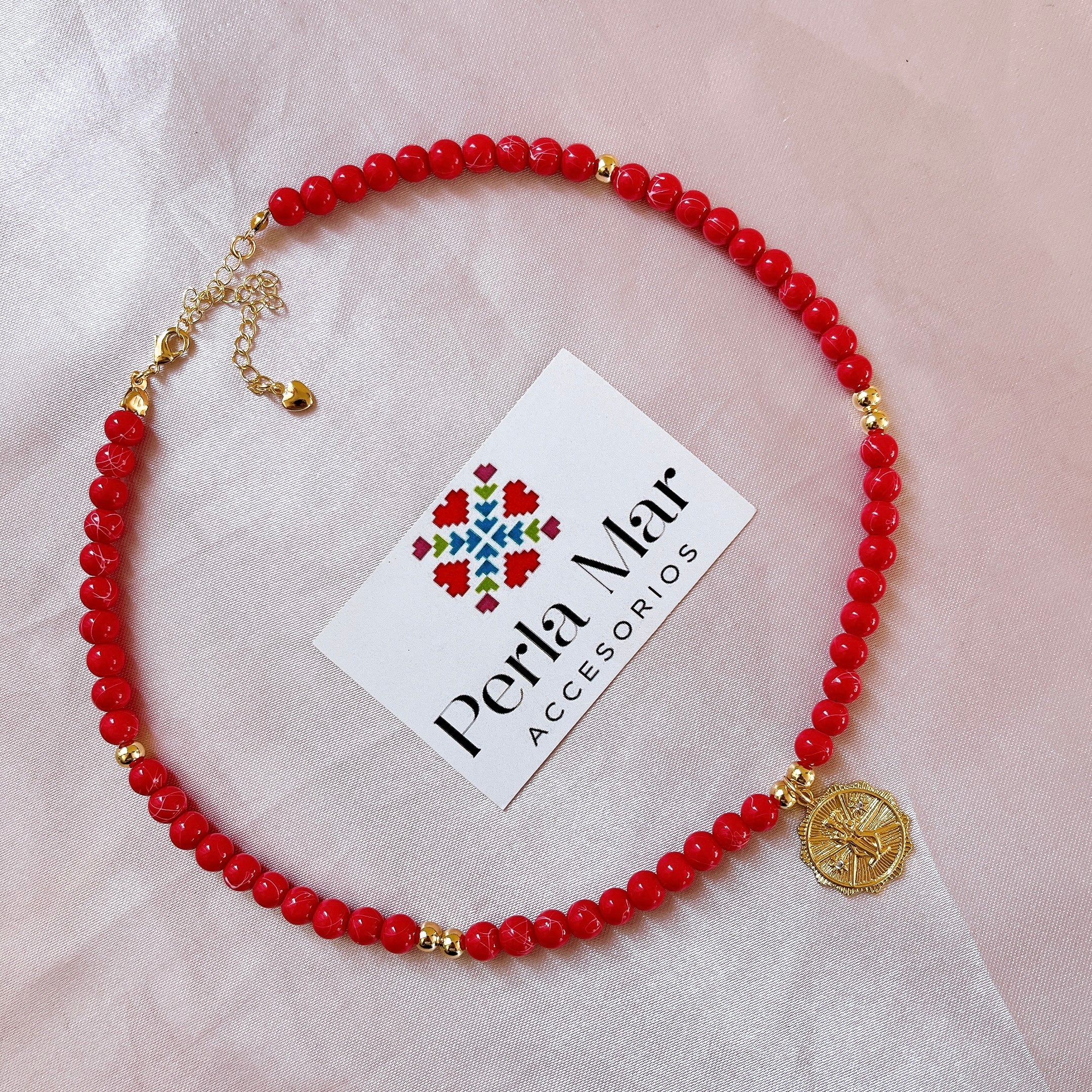 Collar piedra natural con dijes