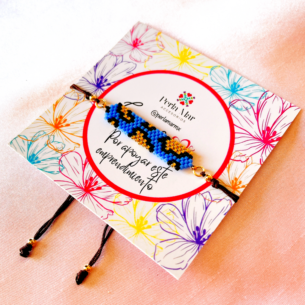 Pulsera peyote corta animal print