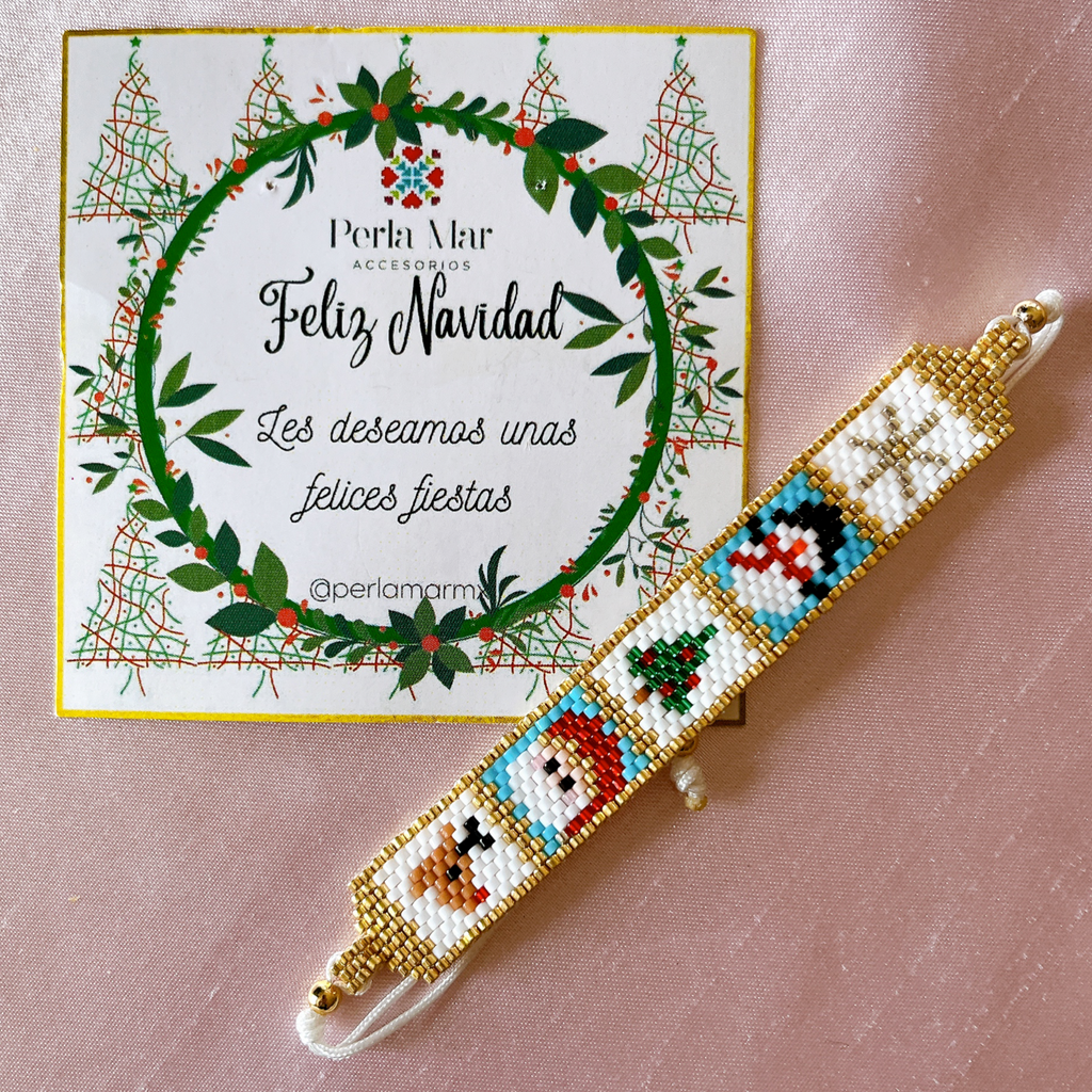 Pulsera navideña peyote