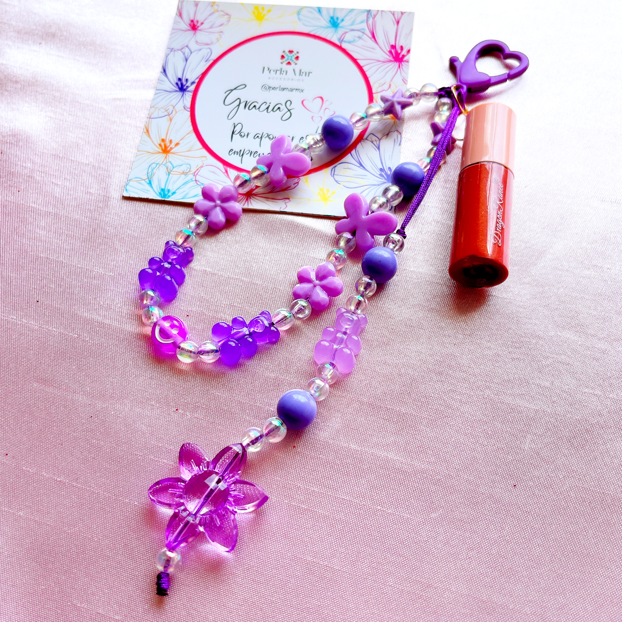 Lipgloss charm mini con straphone