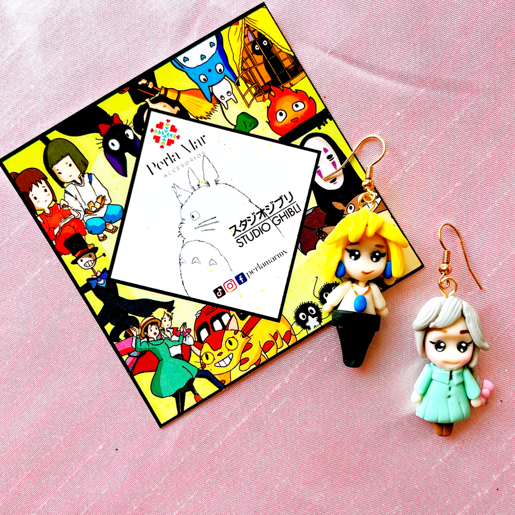 Aretes de pasta studio Ghibli