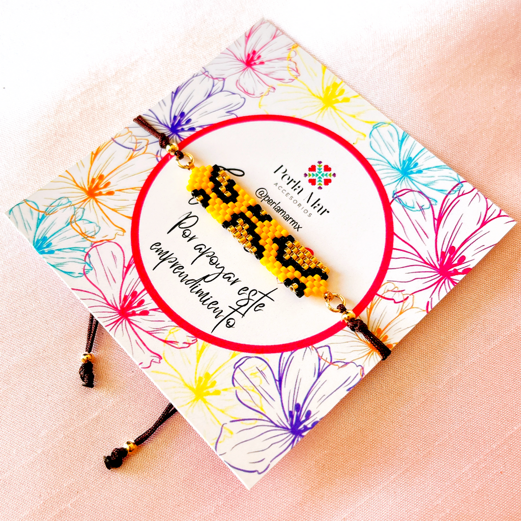 Pulsera peyote corta animal print