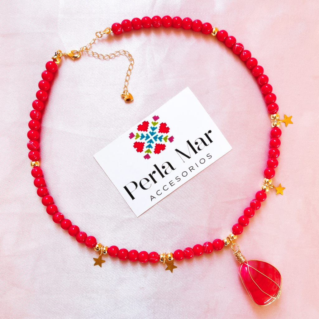 Collares con dije de piedra natural