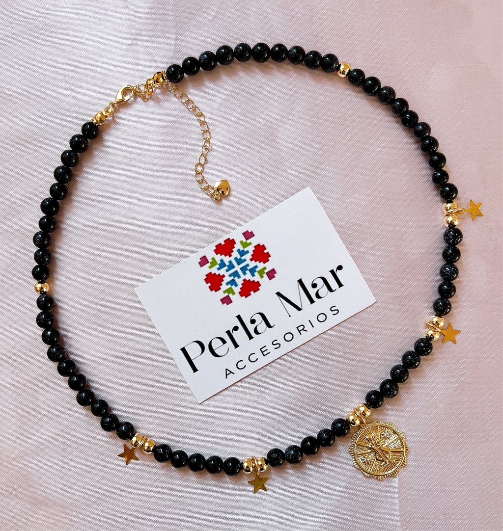 Collar piedra natural con dijes