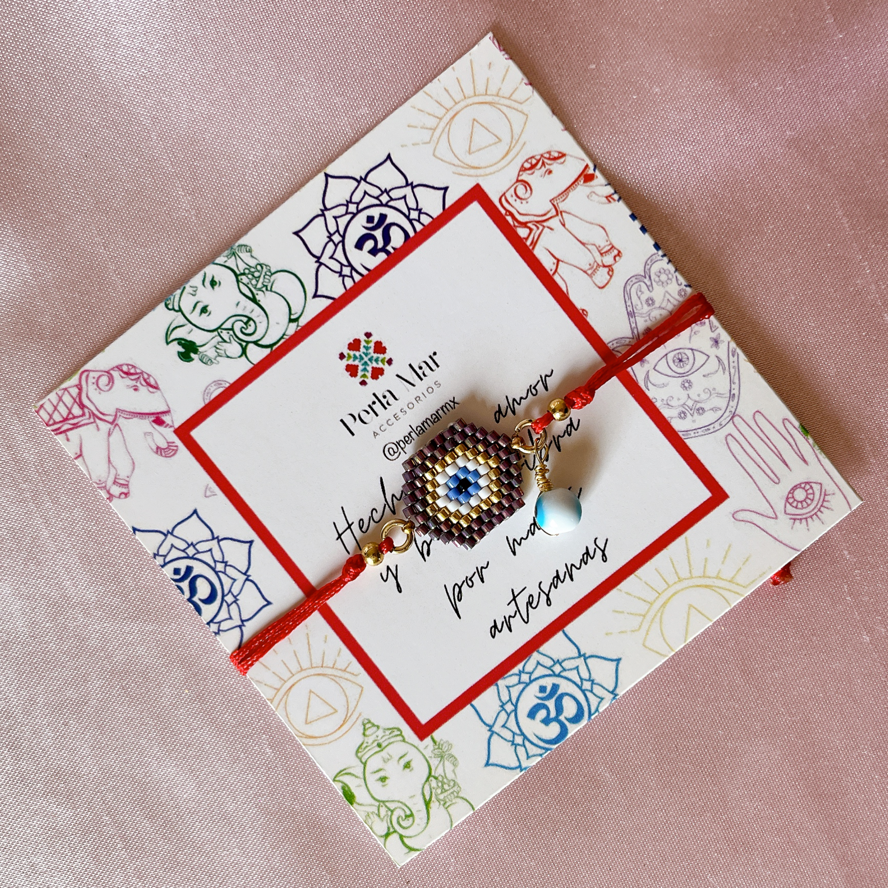 Pulsera ojo turco hexagonal chico