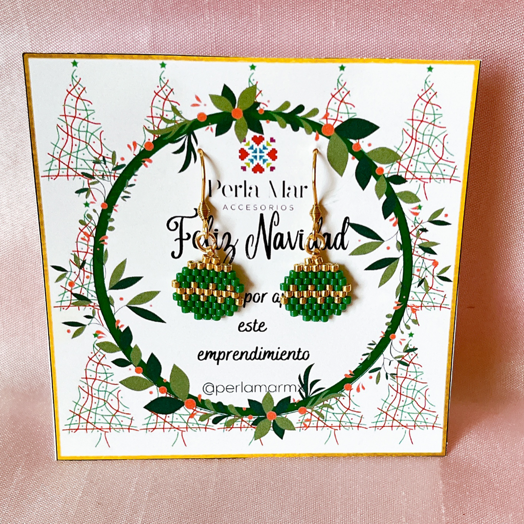 Aretes esferas navideñas mini