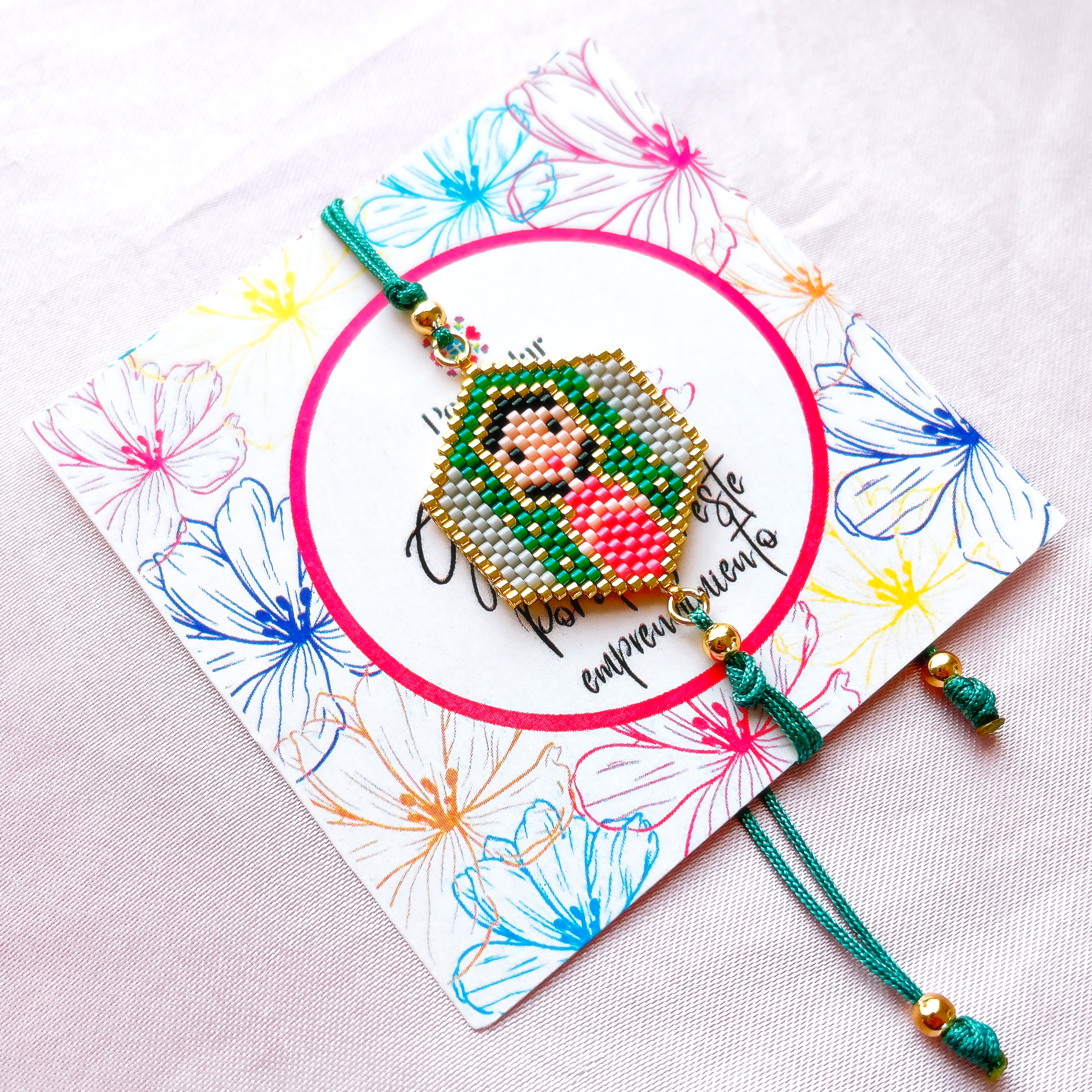 Pulsera virgen de Guadalupe hexágono