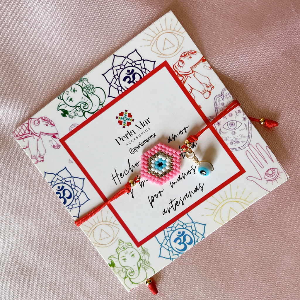 Pulsera ojo turco hexagonal chico