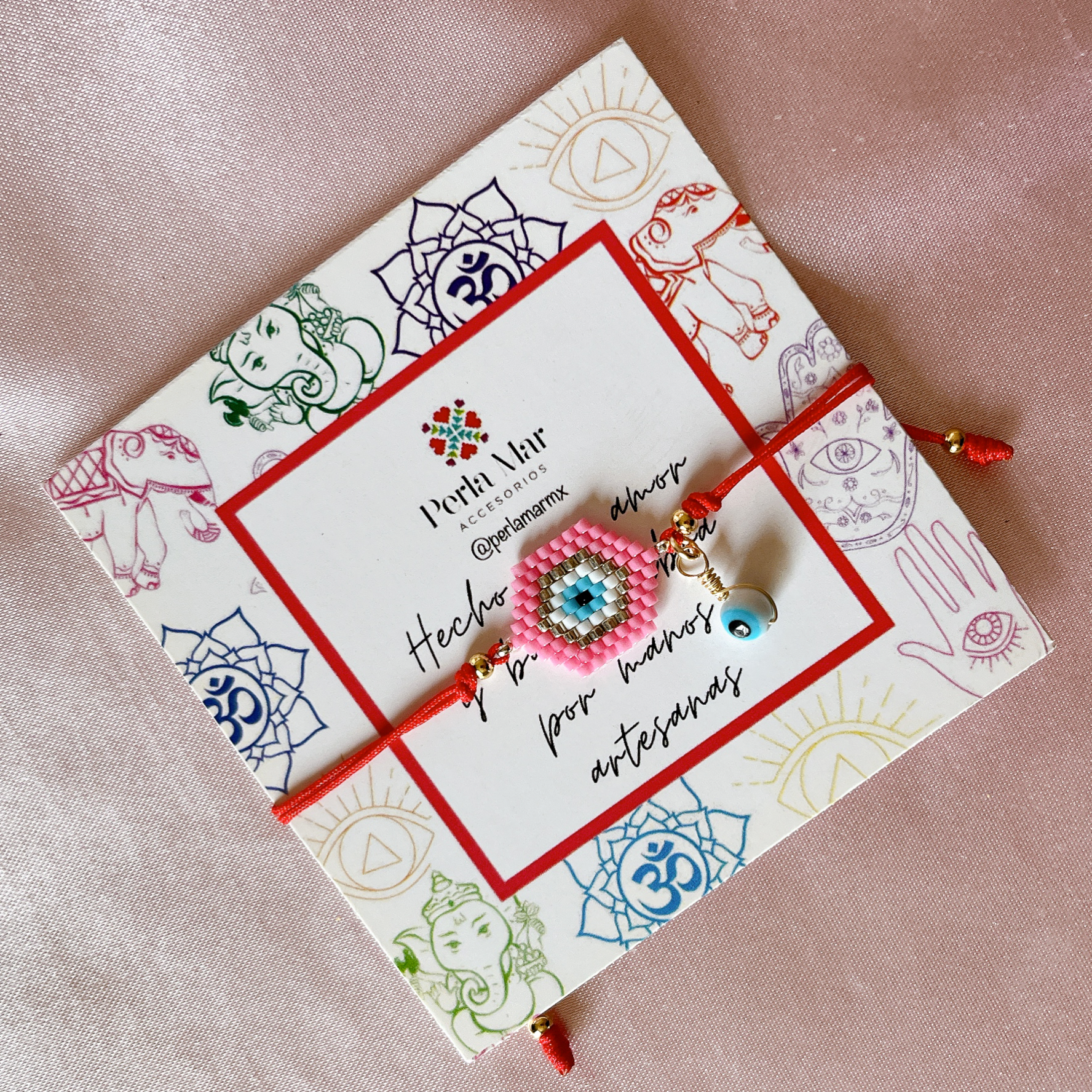 Pulsera ojo turco hexagonal chico