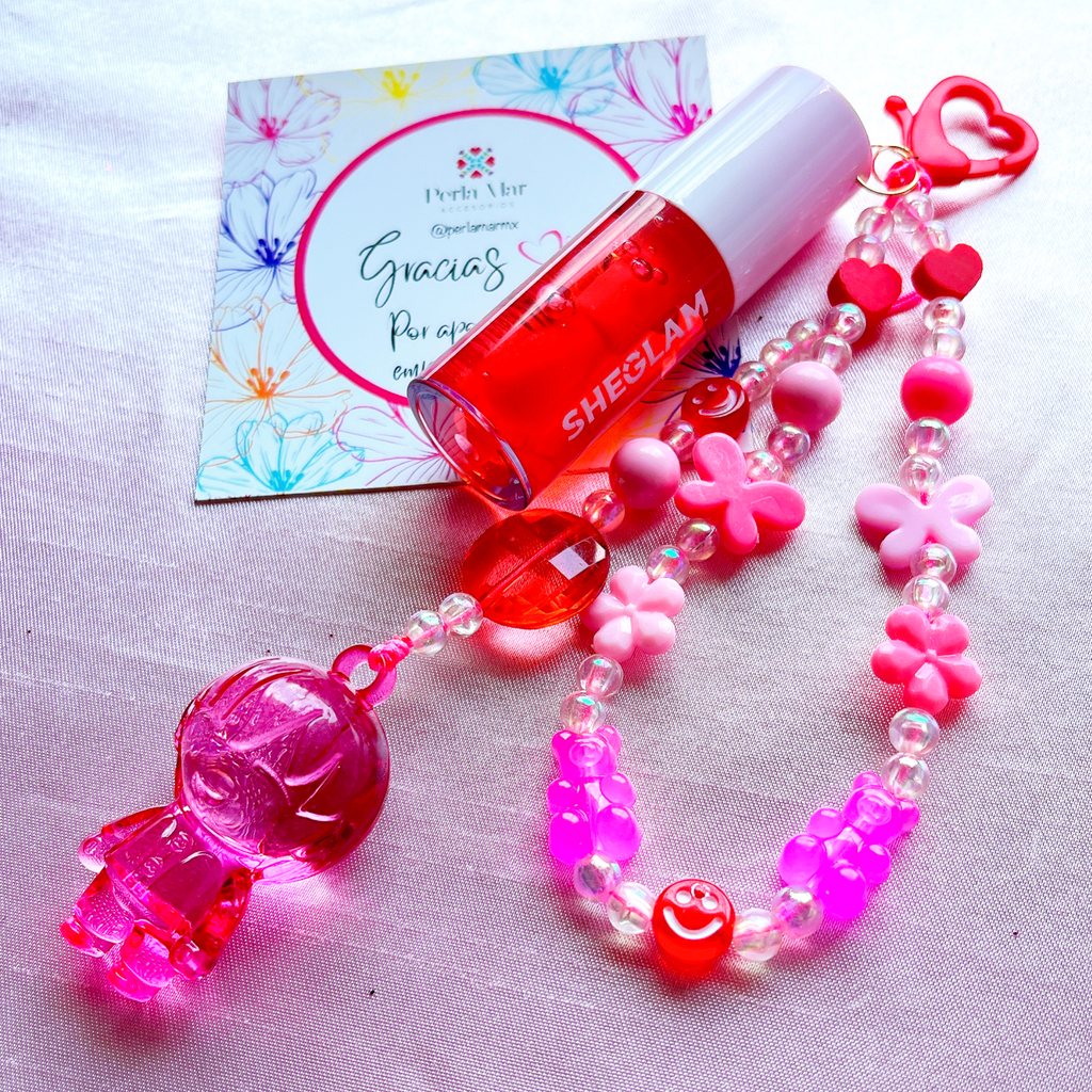 Lipgloss charm con straphone